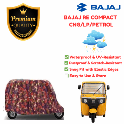 bajaj re compact – high quality autorickshaw cover (military grade)