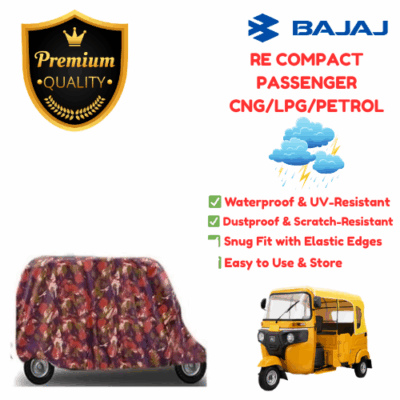 bajaj re compact – high quality autorickshaw cover (military grade)
